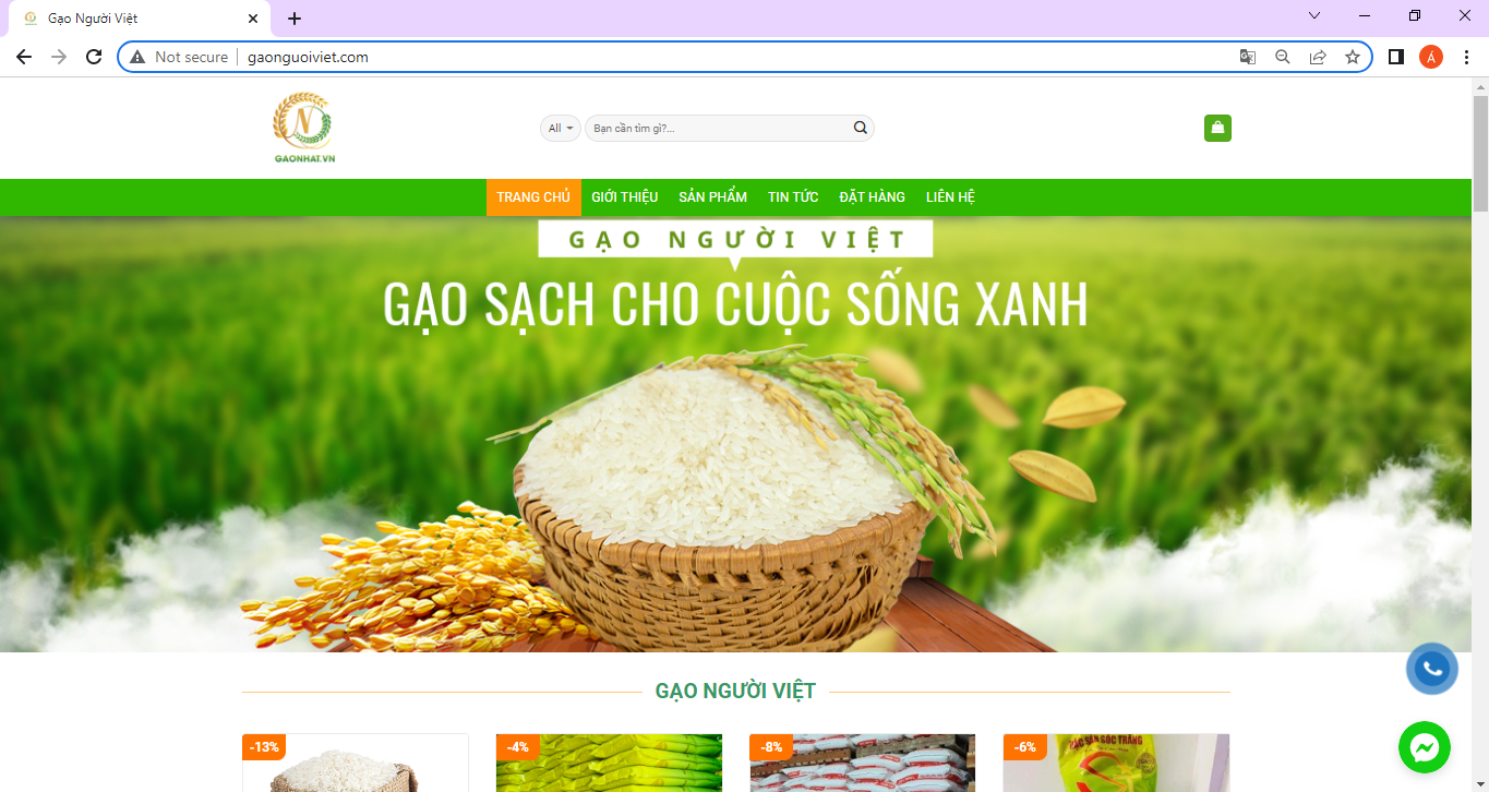 Giới thiệu trang thương mại điện tử Gạo người Việt